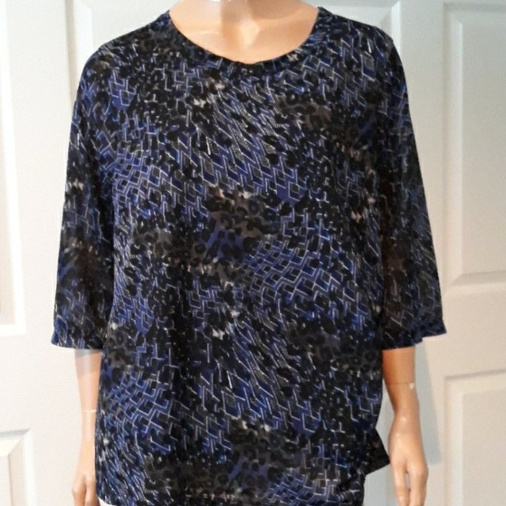 George Women's Blue and Black Tunic Top
